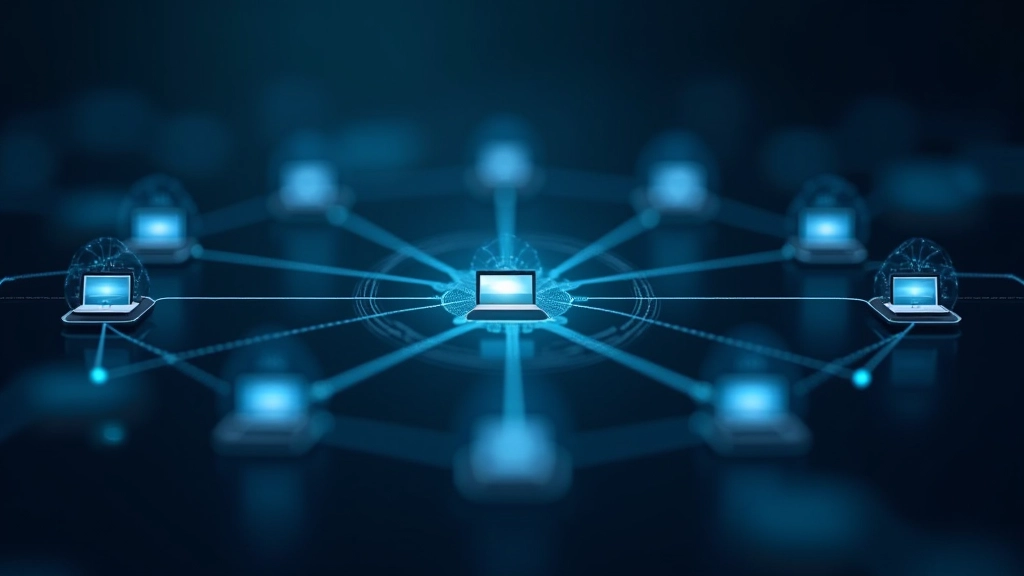 Tinklo schema, rodanti daug kompiuterių, sujungtų be centrinio serverio